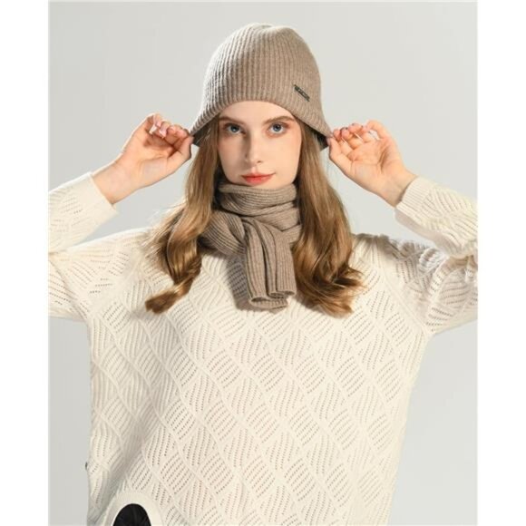 Unisex Beanie Hat Scarf Set Winter Knit Long Scarf Neck Warmer main image 5